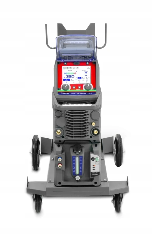 IDEAL Expert TIG 321 DC Pulse Pro 7 LCD mit Fahrgestell – Rückansicht