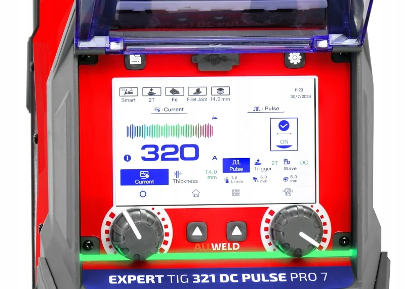LCD-Bedienpanel des IDEAL Expert TIG 321 DC Pulse Pro 7