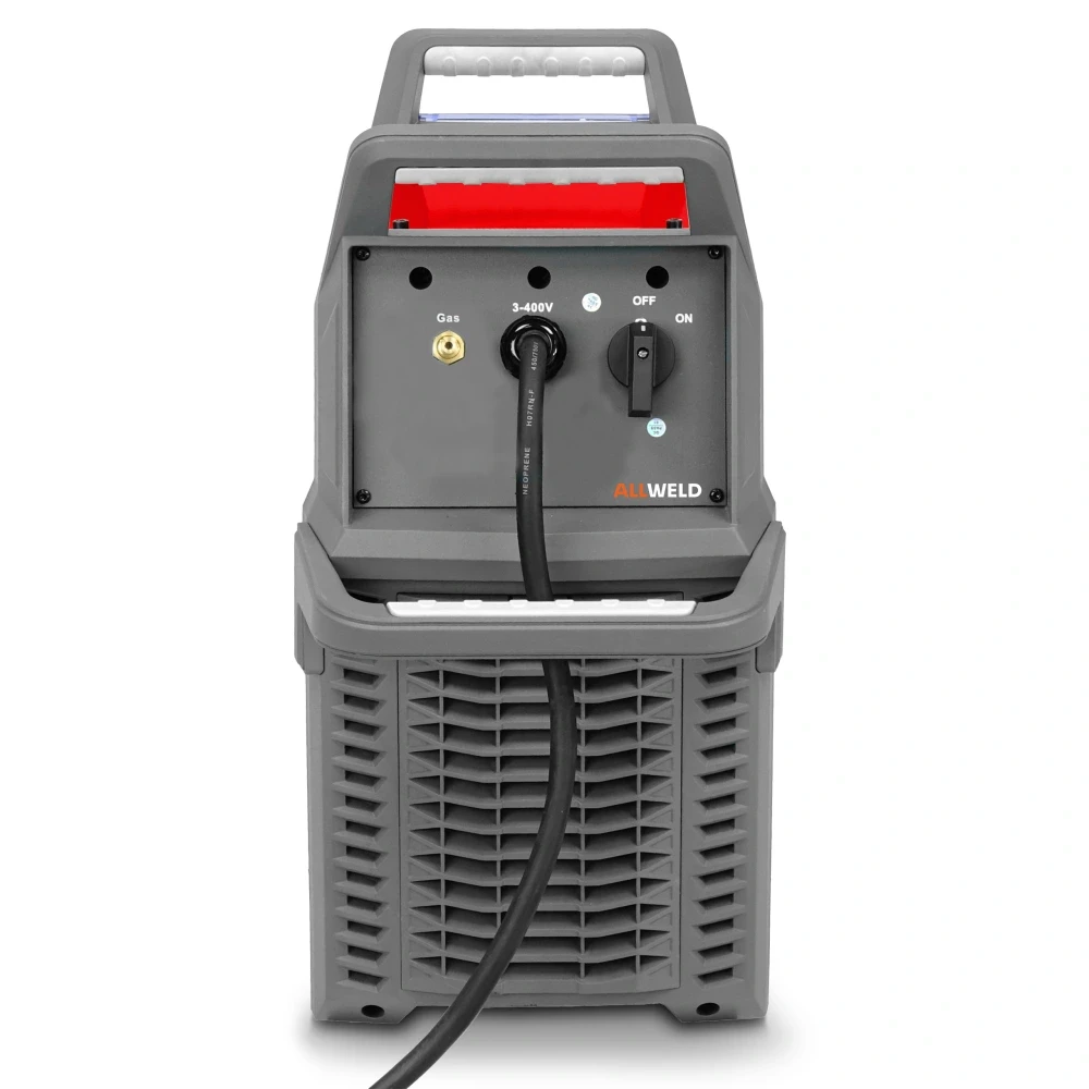 Rückansicht des IDEAL Expert TIG 422 AC/DC Pulse Pro 7 LCD 400A mit Fahrgestell