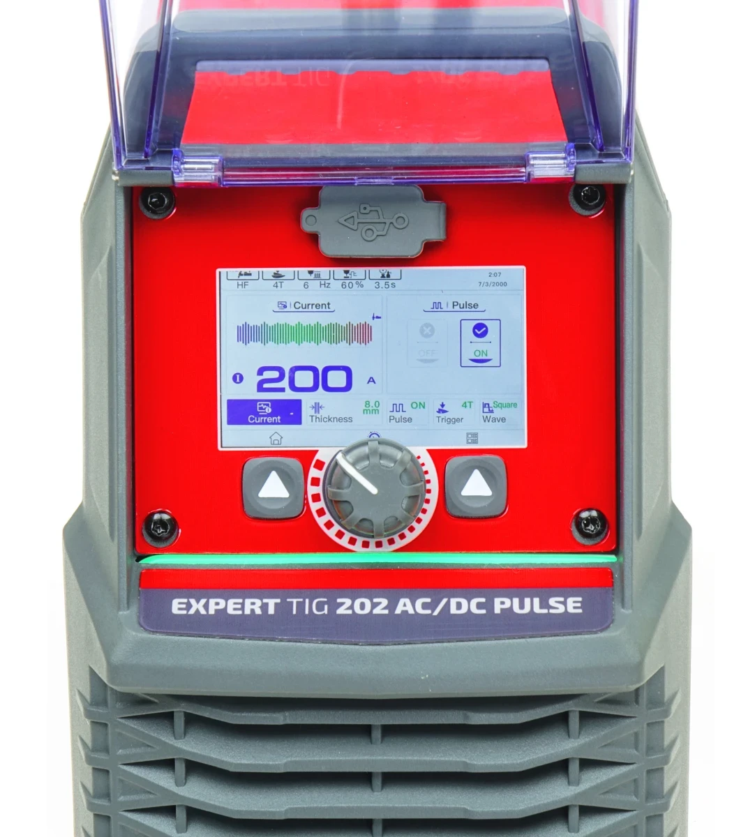 LCD-Bedienpanel des IDEAL Expert TIG 202 AC/DC Pulse Pro 3.5