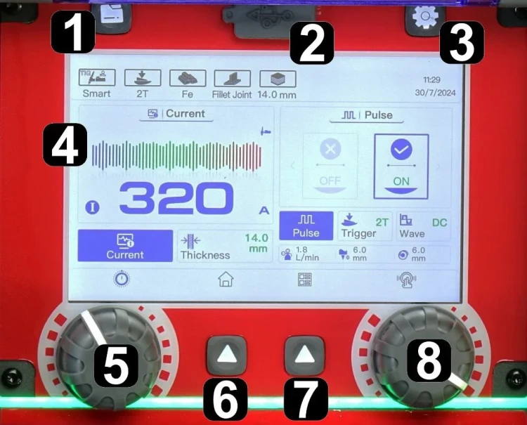 IDEAL EXPERT 322 WIG AC/DC Pro7 LCD - Bedienfeld