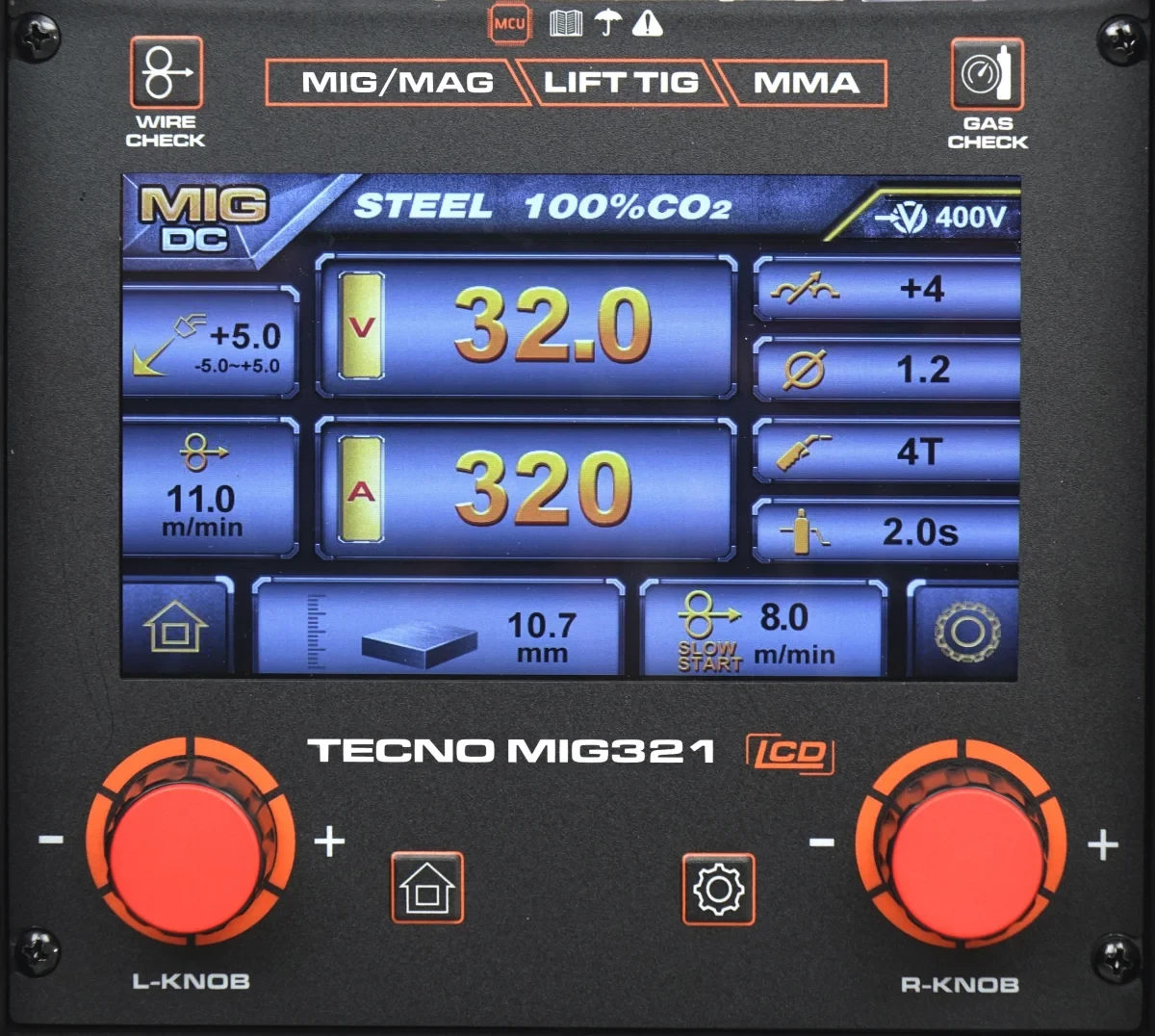 Ideal TECNO MIG 321 SYNERGIC LCD - Bedienfield