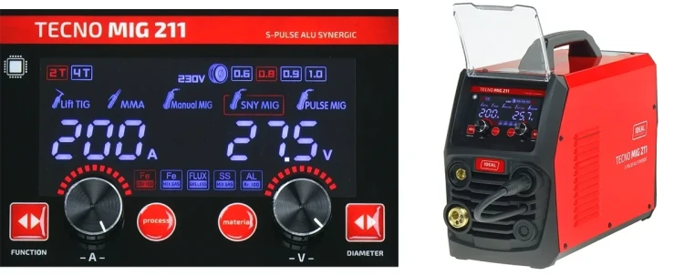 Ideal TECNO MIG 211 S-PULSE ALU SYNERGIC Multiprozess-Schweissgeraet - Collage