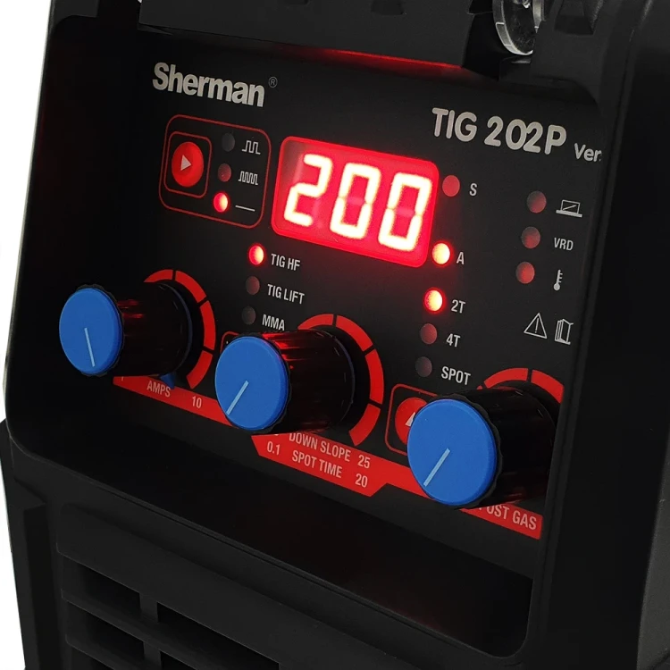 Sherman TIG 202 P DC WIG / MMA - Bedienfeld