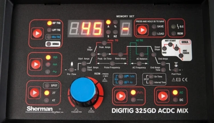 Sherman DIGITIG 325 GD AC/DC - Bedienfeld
