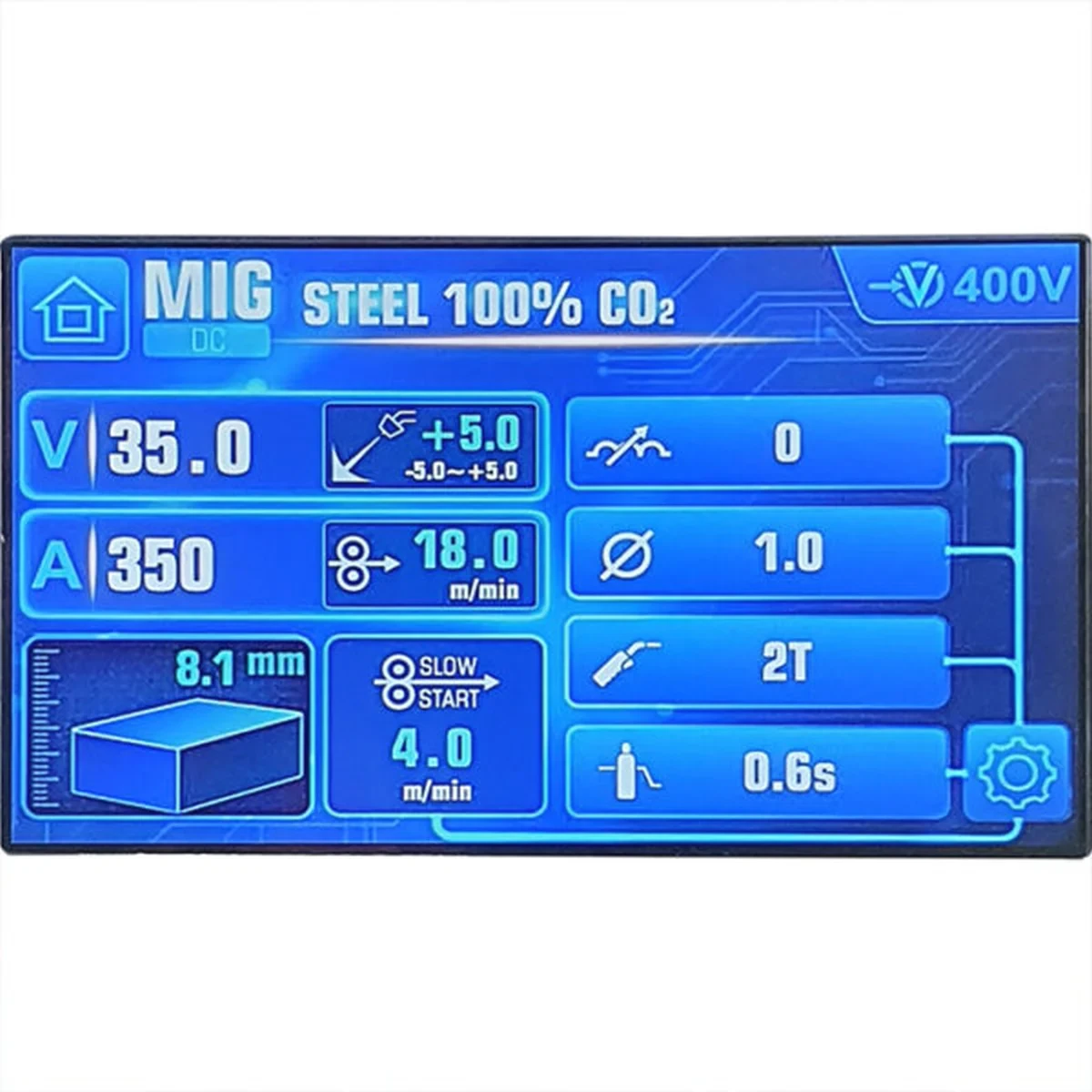 SHERMAN DIGIMIG 350 COMBO LCD MIG/MAG - Display