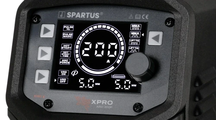 SPARTUS XPro ARC 200P MMA WIG DC - Bedienfeld
