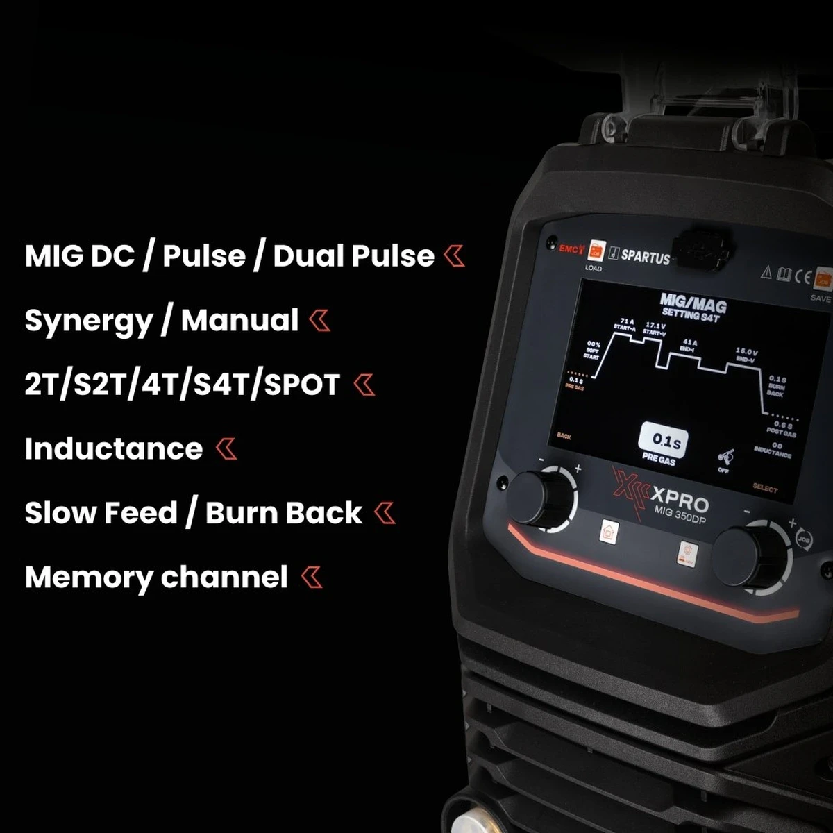 SPARTUS XPro MIG 350 Dual Pulse MIG/MAG - Funktionen