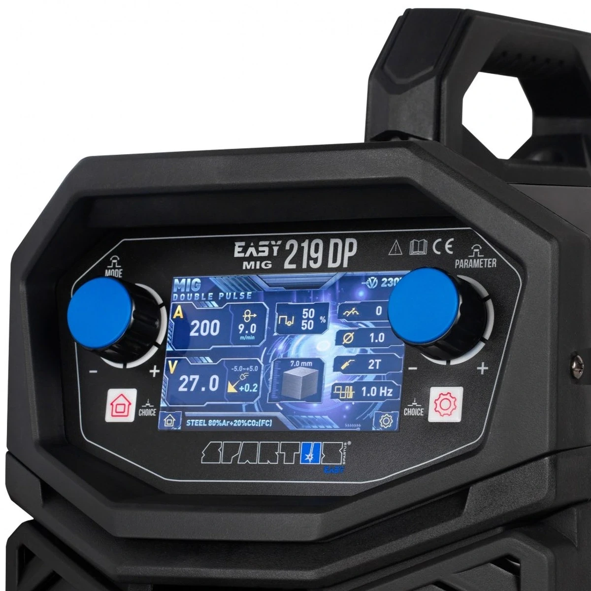 SPARTUS EasyMIG 219 Dual Pulse MIG/MAG - Bedienfeld