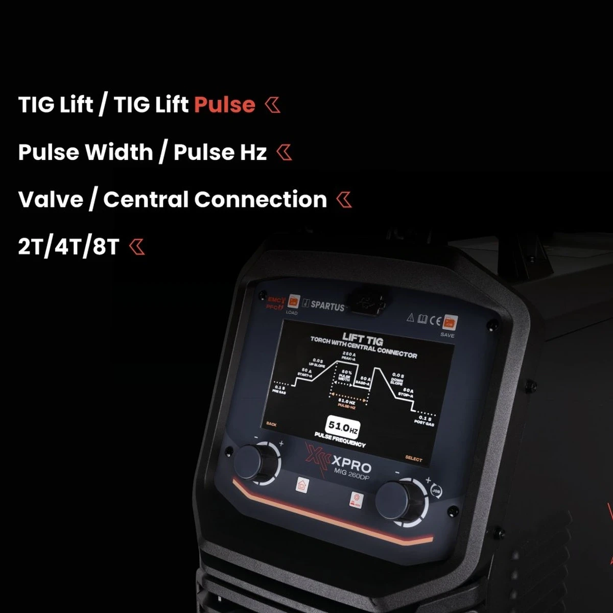 Spartus XPro MIG 260 Dual Pulse MIG/MAG - Funktionen