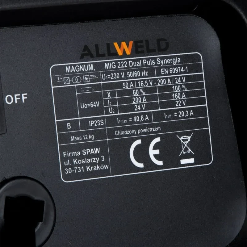 Magnum MIG 222 Dual Puls Synergia - Typenschild
