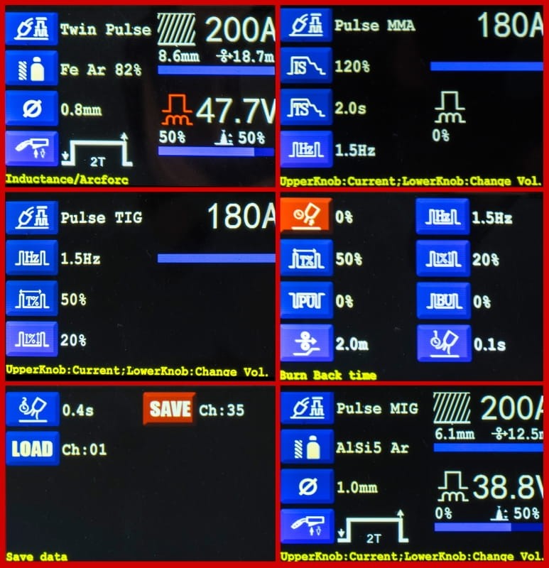 Magnum MIG 240 Dual Puls Synergia LCD - Display