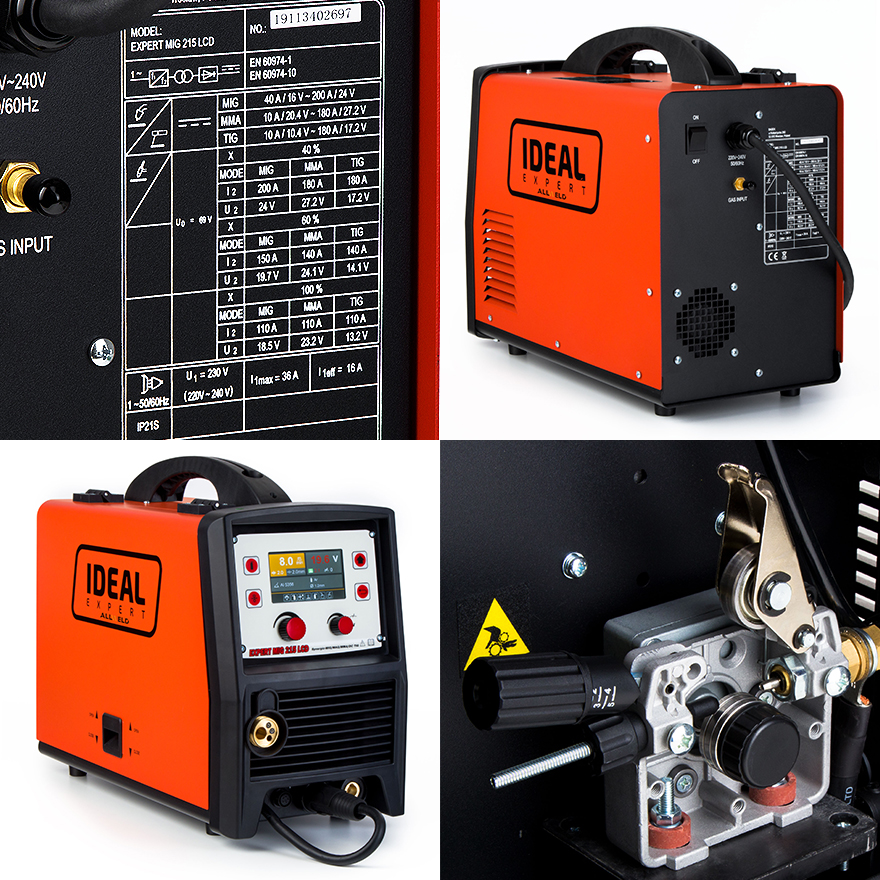 Ideal EXPERT MIG 215 LCD SYNERGIA - Collage