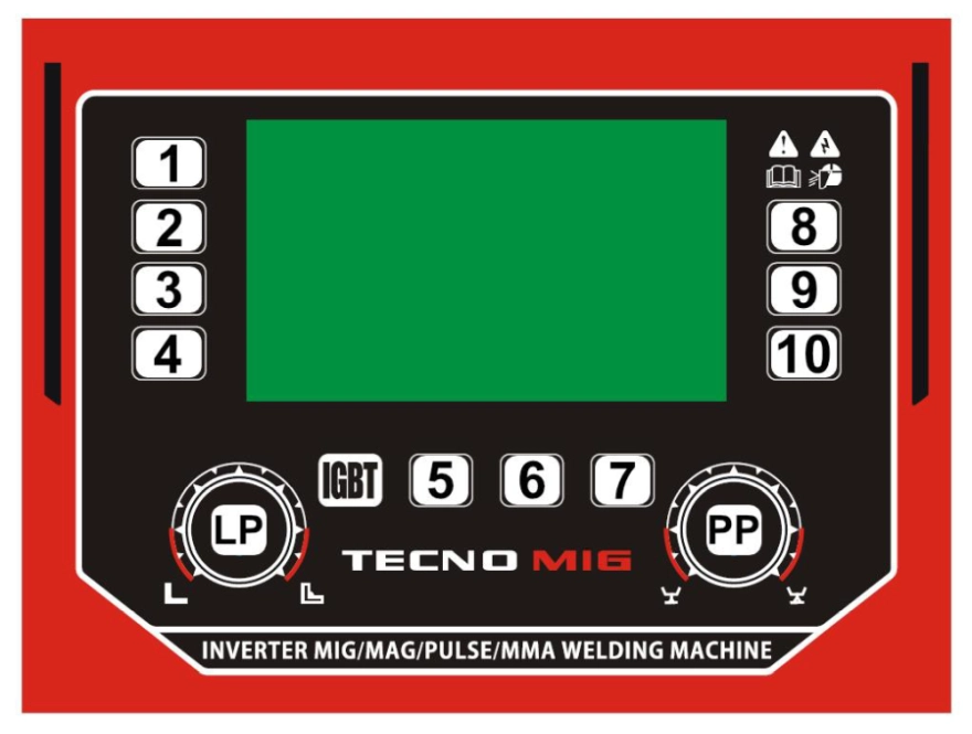 Ideal TECNO MIG 366 PULSE SYNERGIC LCD - Bedienfield