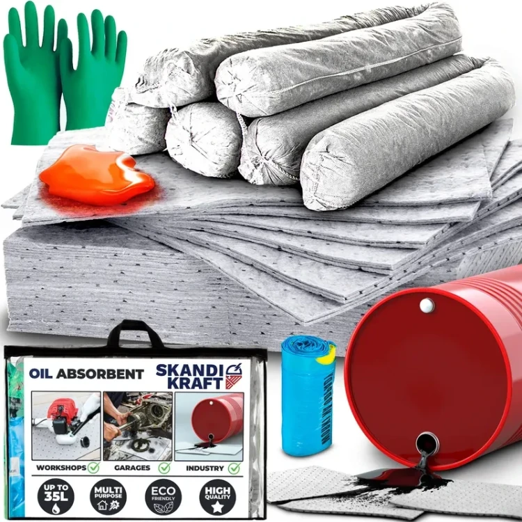 SKANDI KRAFT Ölbindemittel-Set mit Saugmatten, Saugschläuchen und Zubehör