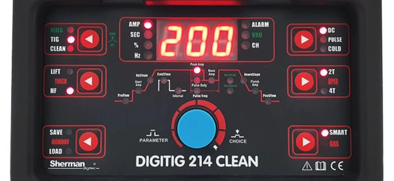 Sherman DIGITIG 214 CLEAN WIG DC - Bedienfeld