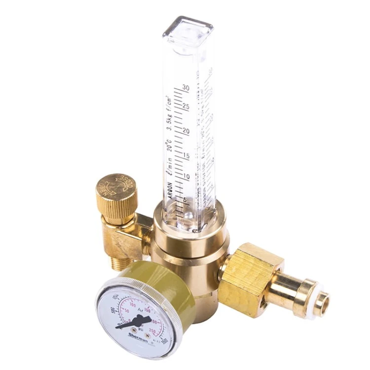 SHERMAN AR CO2 Flaschendruckminderer mit Rotameter | Einstufig für WIG & MIG/MAG