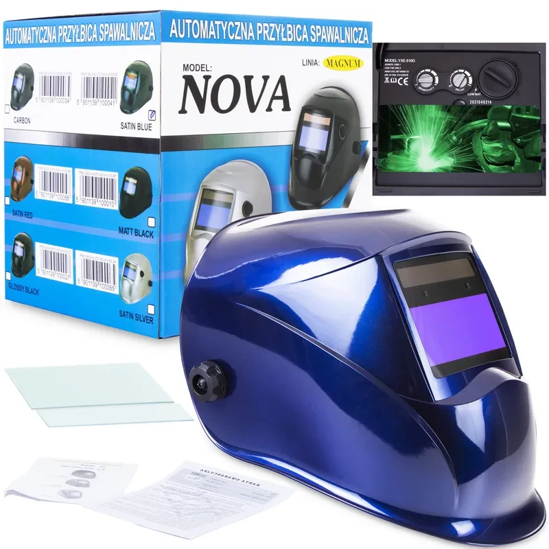 Magnum Nova Automatik-Schweißhelm Blau | 1/1/1/2 LCD Sichtfeld 96x39mm