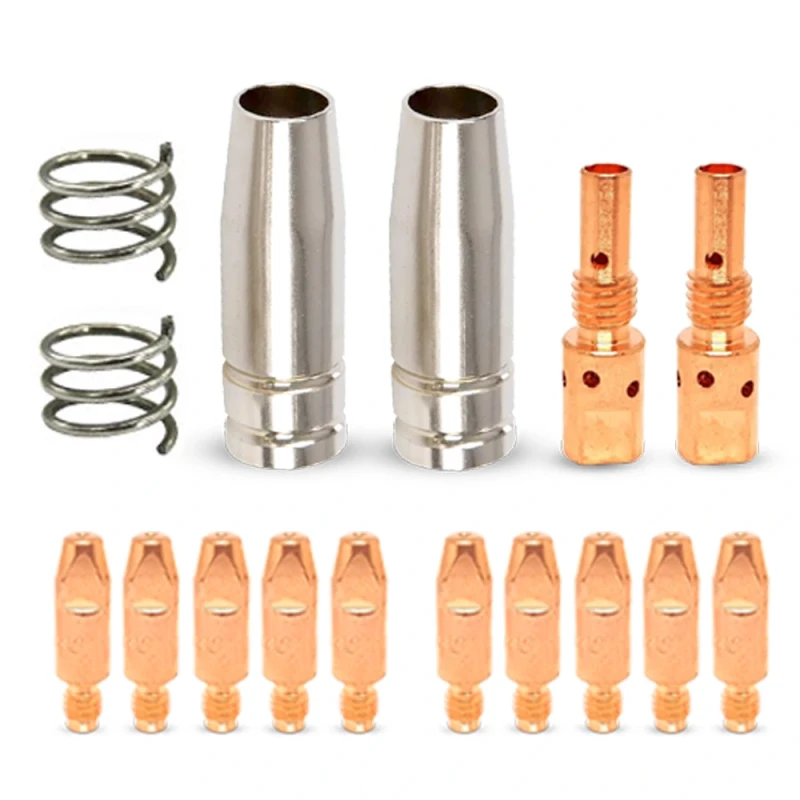 MB 25 MIG/MAG Verschleißteile-Set 16-teilig | Stromdüsen Ø 0,8 mm Gasdüsen Haltefedern