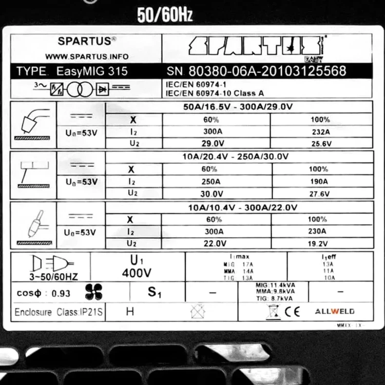 SPARTUS EasyMIG 315 MIG/MAG Schweißgerät