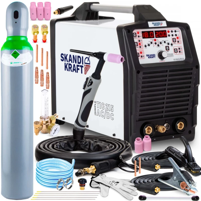 SKANDI KRAFT iSIMPLE TIG 215 AC/DC WIG-Schweißgerät 215 A mit HF Puls und MMA - Set #1