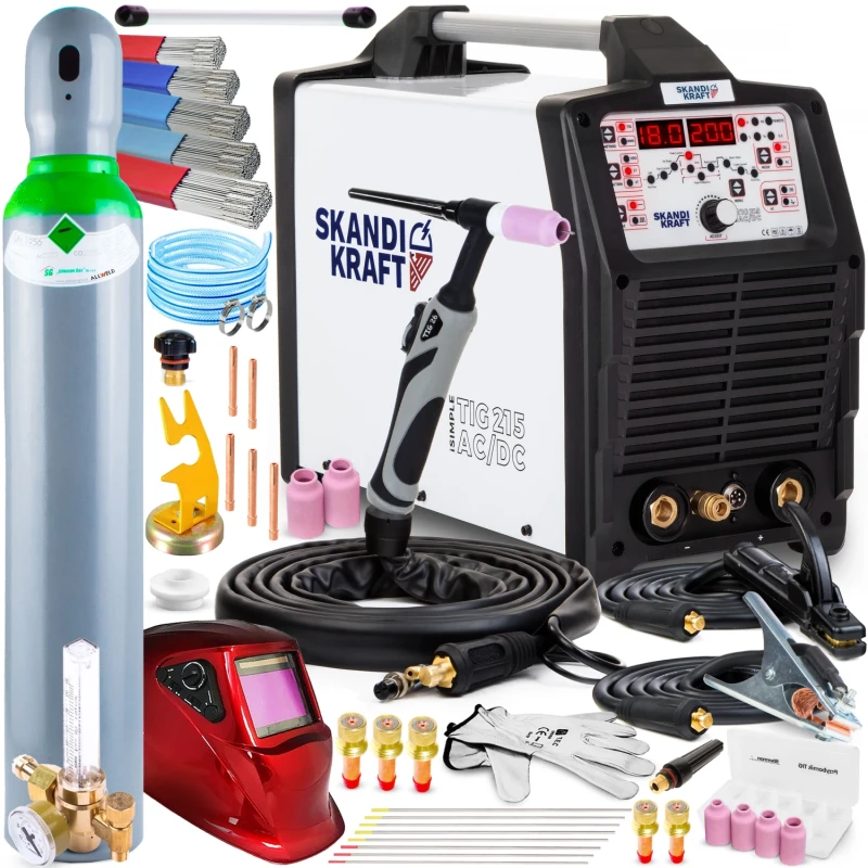 SKANDI KRAFT iSIMPLE TIG 215 AC/DC WIG-Schweißgerät 215 A mit HF Puls und MMA