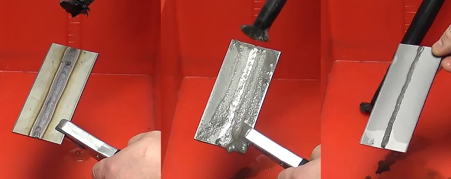 Beizen und Reinigen einer Edelstahlschweißnaht mit Magnum Cleaner Sherman