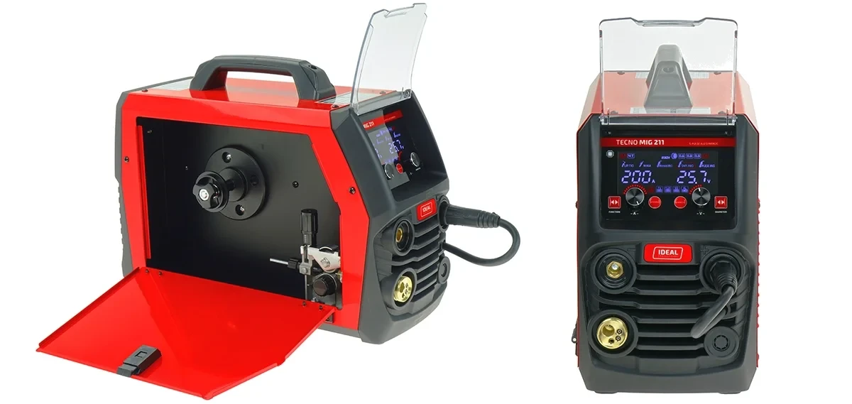 Ideal TECNO MIG 211 S-PULSE ALU SYNERGIC Multiprozess-Schweissgeraet - Collage