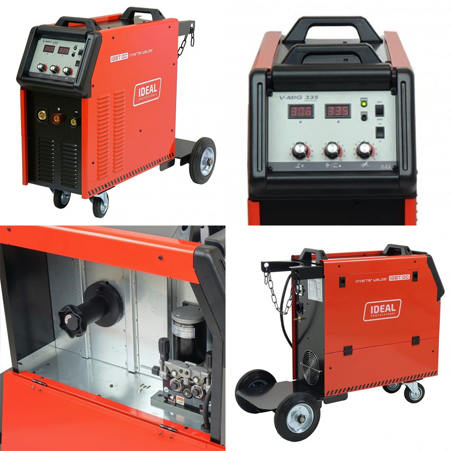 Inverter-Schweißgerät IDEAL V-MIG 335 4x4 PRO MMA - Collage