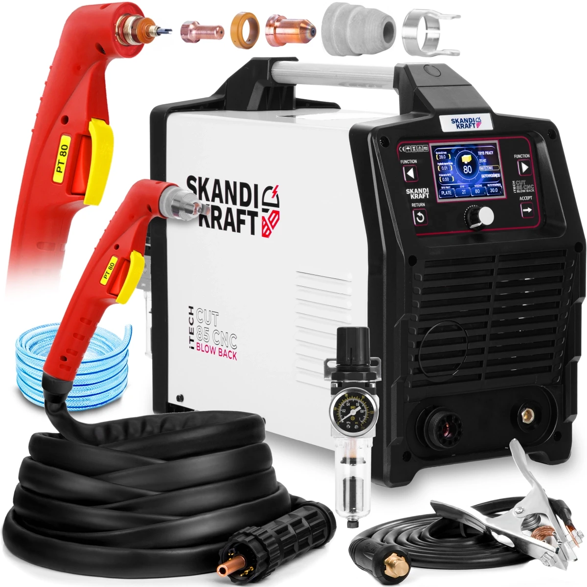 SKANDI KRAFT iTECH CUT 85 CNC Blow Back 85 Ampere Inverter Plasmaschneider mit CNC Schnittstelle