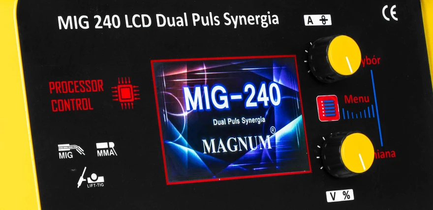 4-Rollen Drahtvorschub Mechanik im Magnum MIG 240 Schweißinverter Detailansicht