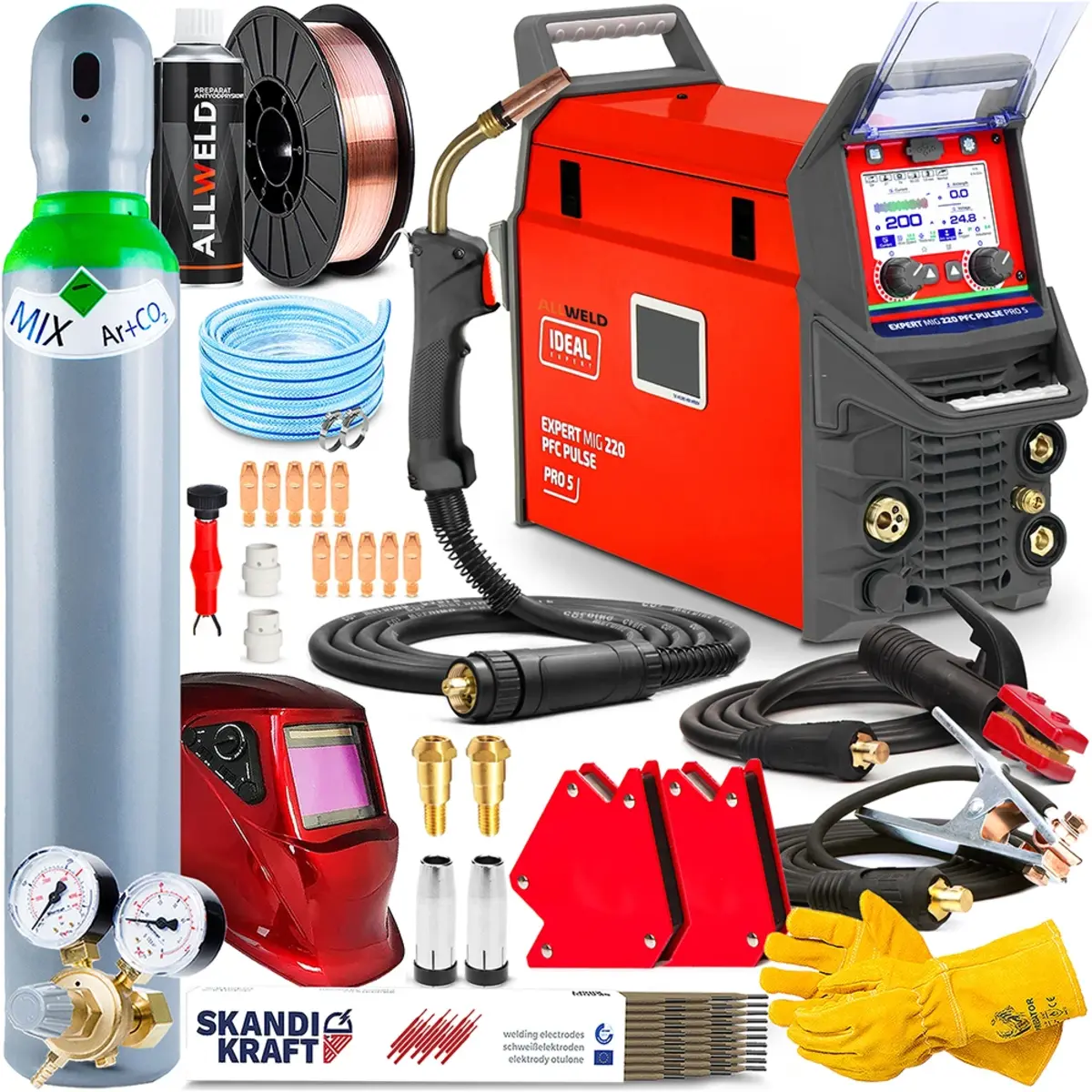 Schweißgerät Ideal Expert MIG 220 PFC Pulse Pro5 LCD - Hersteller-Set