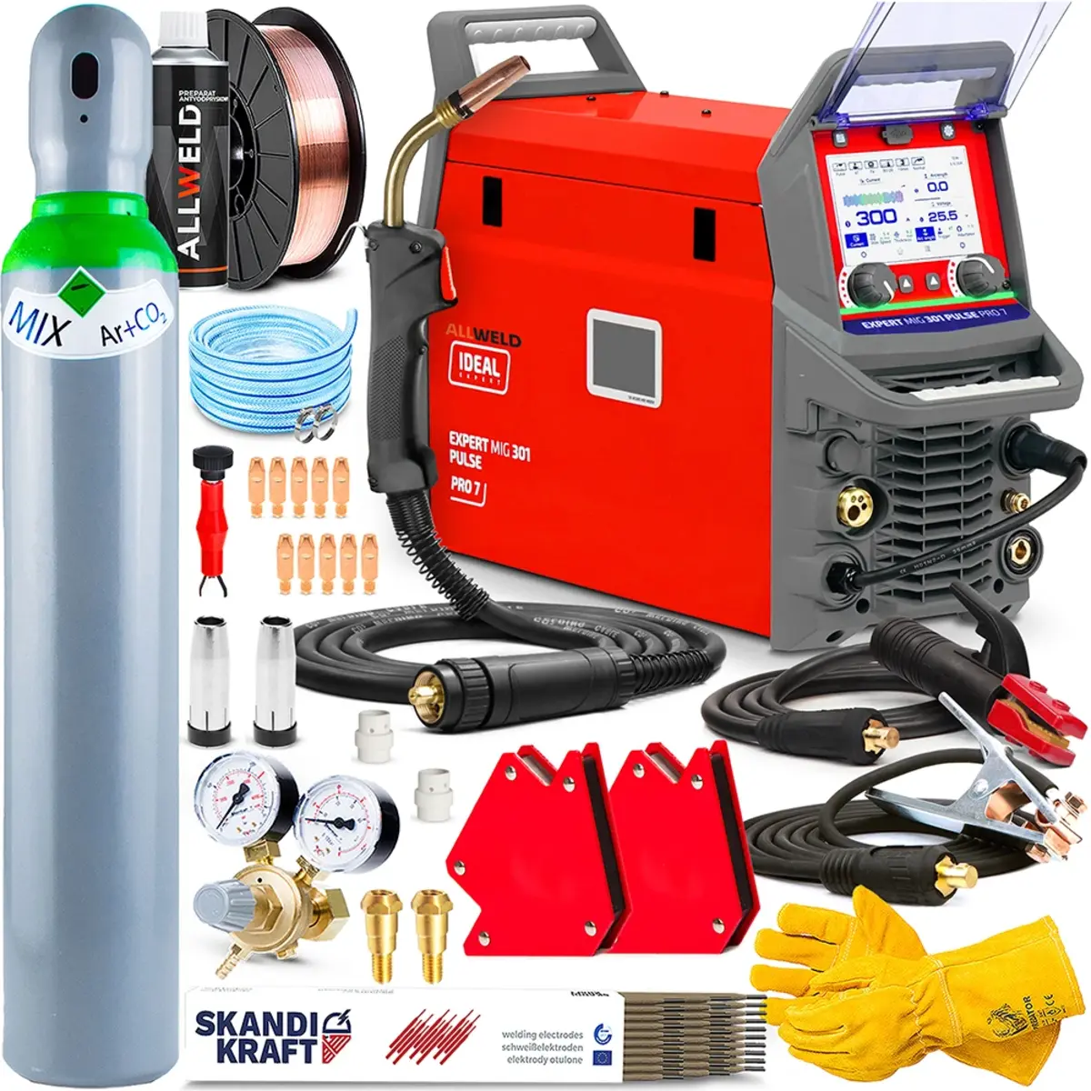 Ideal EXPERT MIG 301 PULSE Pro Multiprozess-Schweissgeraet 300 A 400 V - Hersteller-Set 