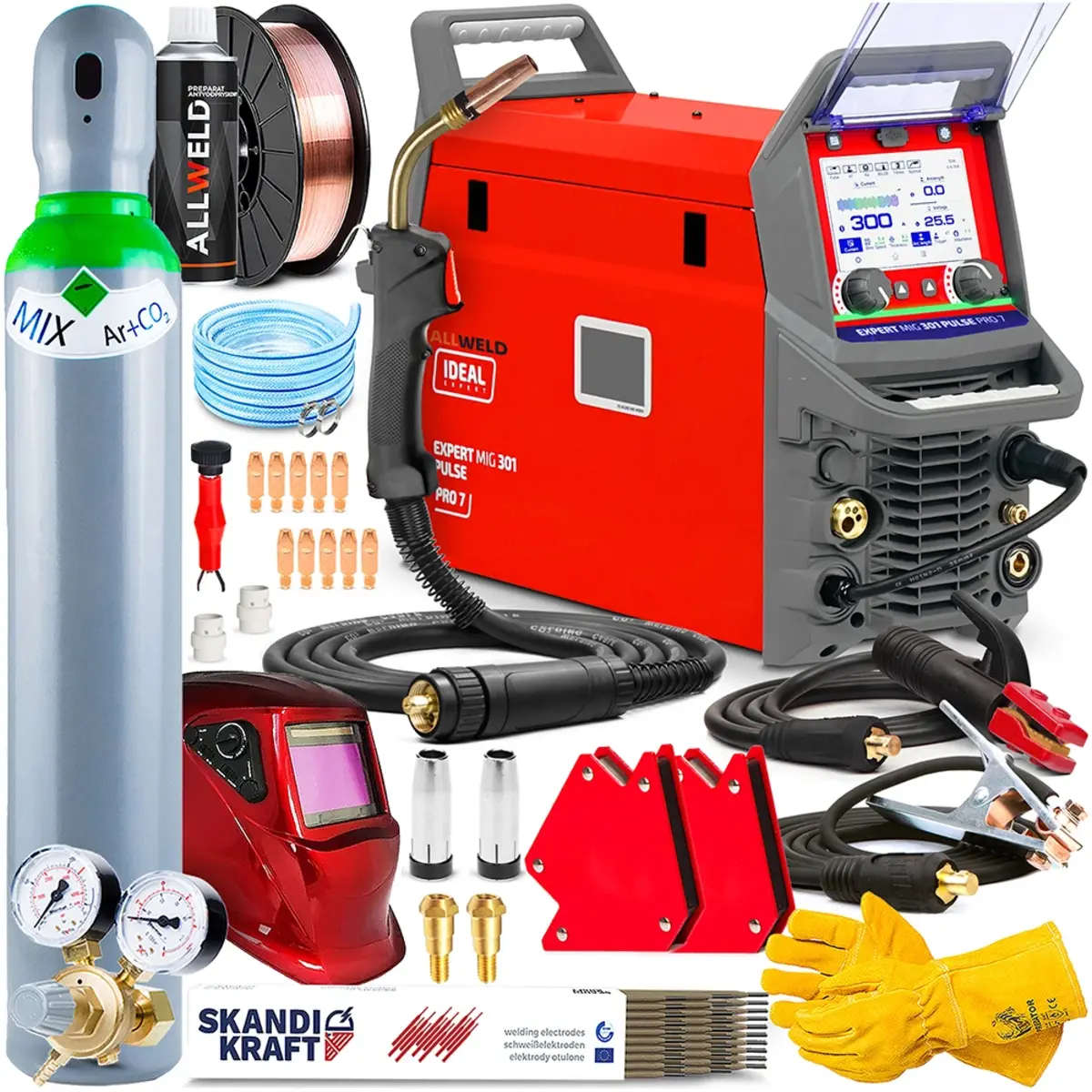Ideal EXPERT MIG 301 PULSE Pro Multiprozess-Schweissgeraet 300 A 400 V - Hersteller-Set 