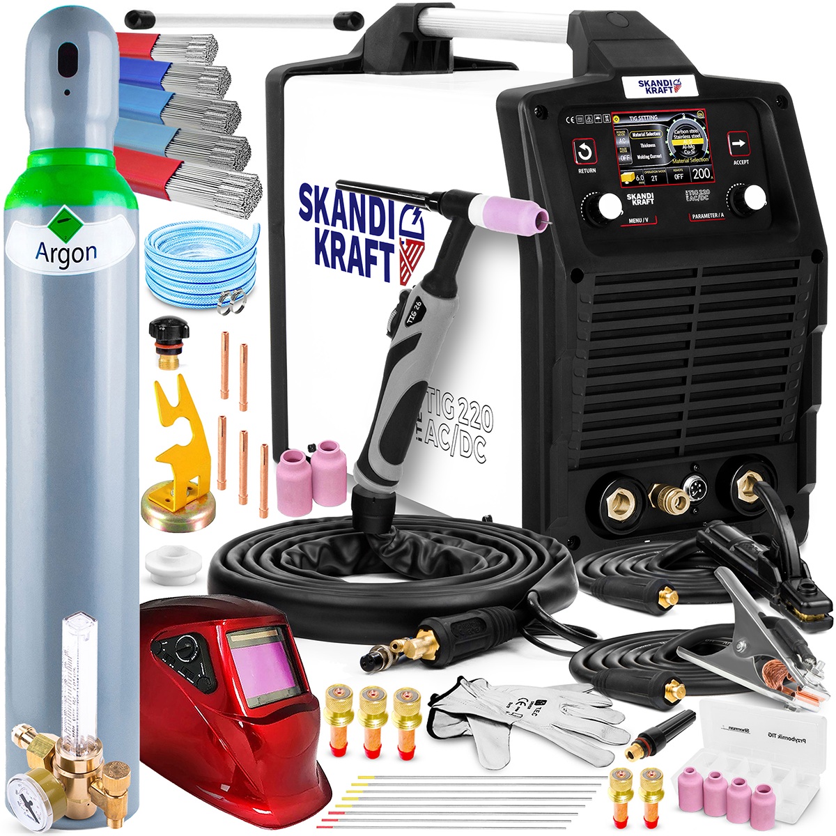 SKANDI KRAFT iTECH WIG AC/DC – Komplettset mit Zubehör für den Einstieg