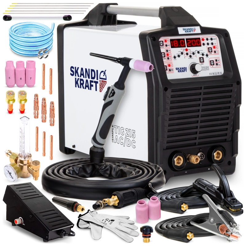 SKANDI KRAFT iSIMPLE TIG 215 AC DC WIG Schweißgerät mit digitalem Bedienpanel