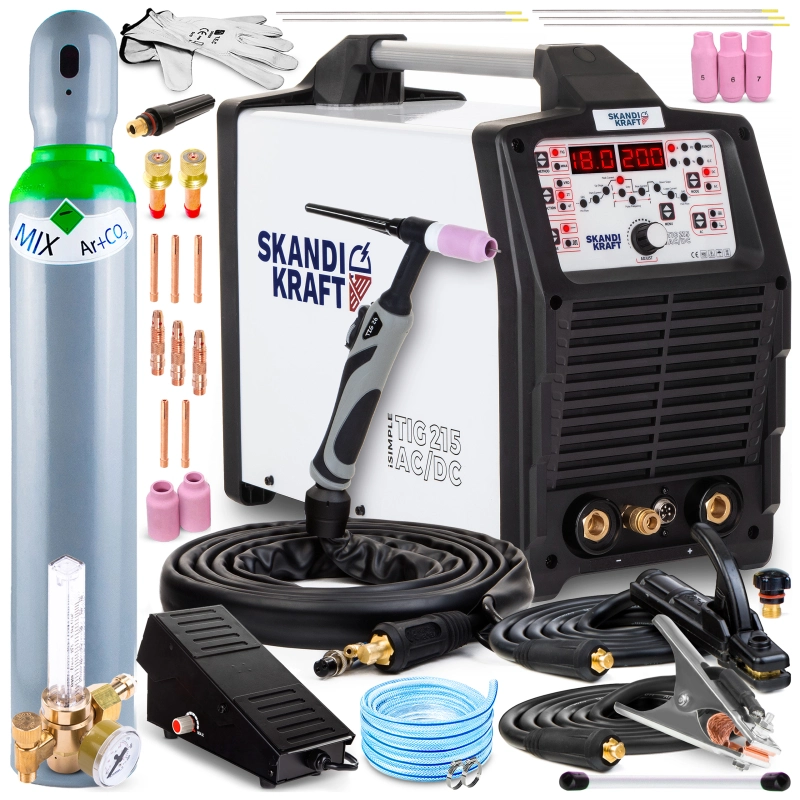 SKANDI KRAFT iSIMPLE TIG 215 AC DC WIG Schweißgerät mit digitalem Bedienpanel