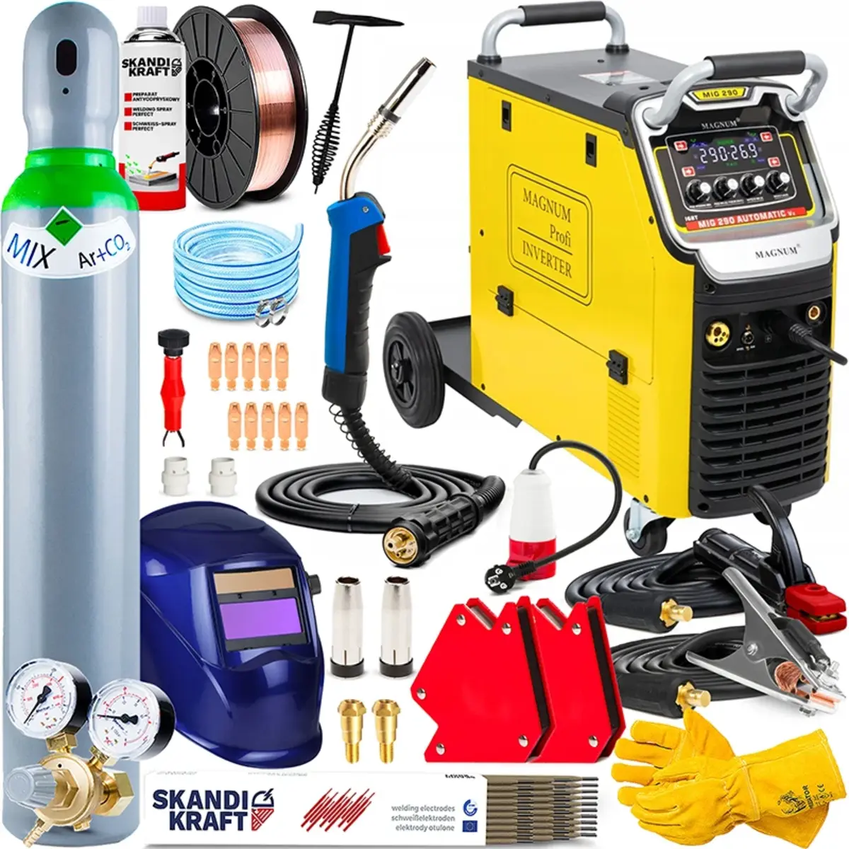 Magnum MIG MAG 290 Automatic V2 Inverter Schweissgeraet mit digitalem Bedienfeld und Euro Zentralanschluss